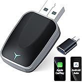 Mini Wireless CarPlay Adapter, Makes Wired CarPlay Android Auto Wireless, Plug & Play, auto-Connect, Fit for Cars from 2016+, iPhone iOS 10+ / Android 11+