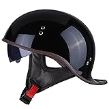FVCNGP Motorcycle Half Helmet,Vintage Open Face
