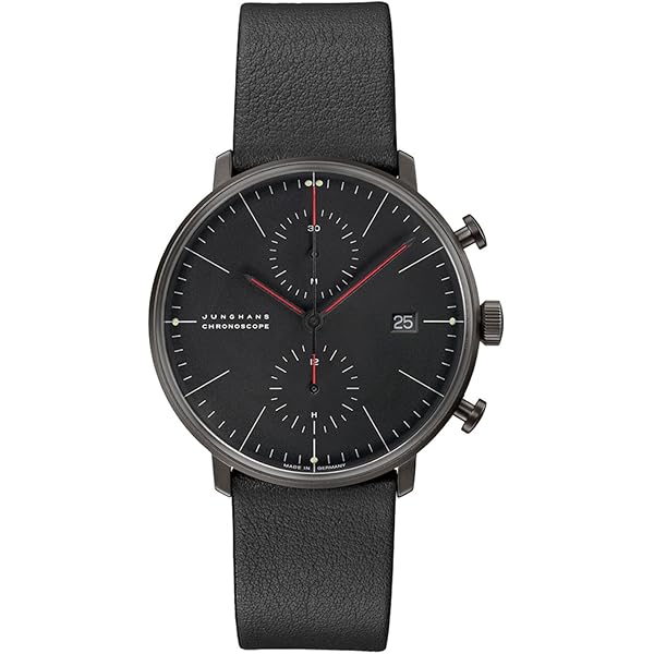 JUNGHANS シンプル時計 ブラックレザー JUNGHANS シンプル時計 ブラックレザー メンズ