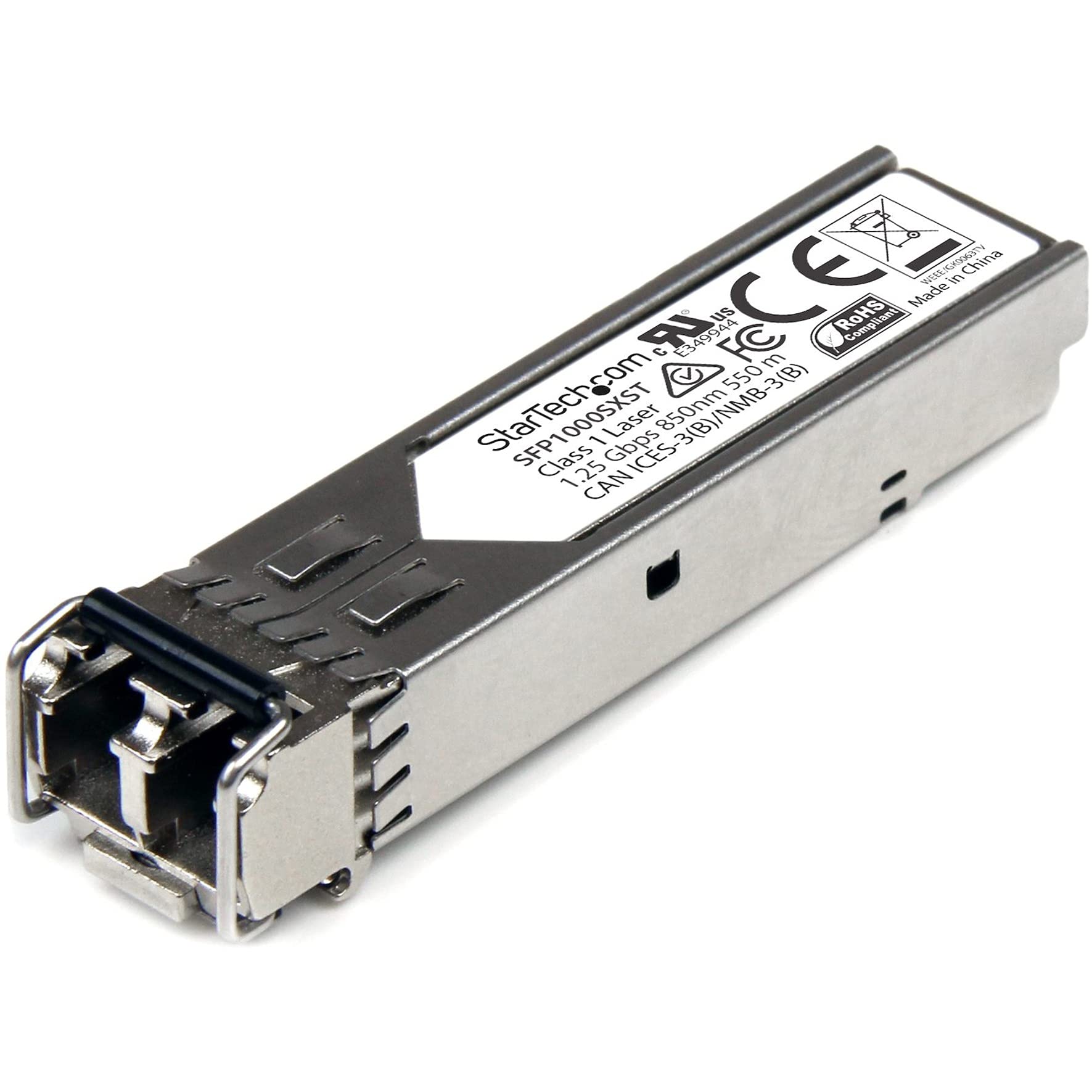 StarTech.com MSA Uncoded Compatible SFP Module - 1000BASE-SX - 1GbE Multi Mode Fiber (MMF) Optic Transceiver - 1GE Gigabit Ethernet SFP - LC 550m - 850nm - DDM (SFP1000SXST)