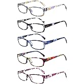 VIDEBLA 5 Pack Computer Reading Glasses Men and Women Anti Eyestrain Blue Light Blocking Glasses for Reading (5 Mix-2, 2.50)