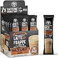 The Frozen Bean - Hazelnut Frappe & Latte Instant Mix with Arabica Coffee, Double Caffiene, Low Sugar - for Hot, Iced, or Frappuccino-Style Blended Drinks - (20) 0.53oz Single Serve Sticks