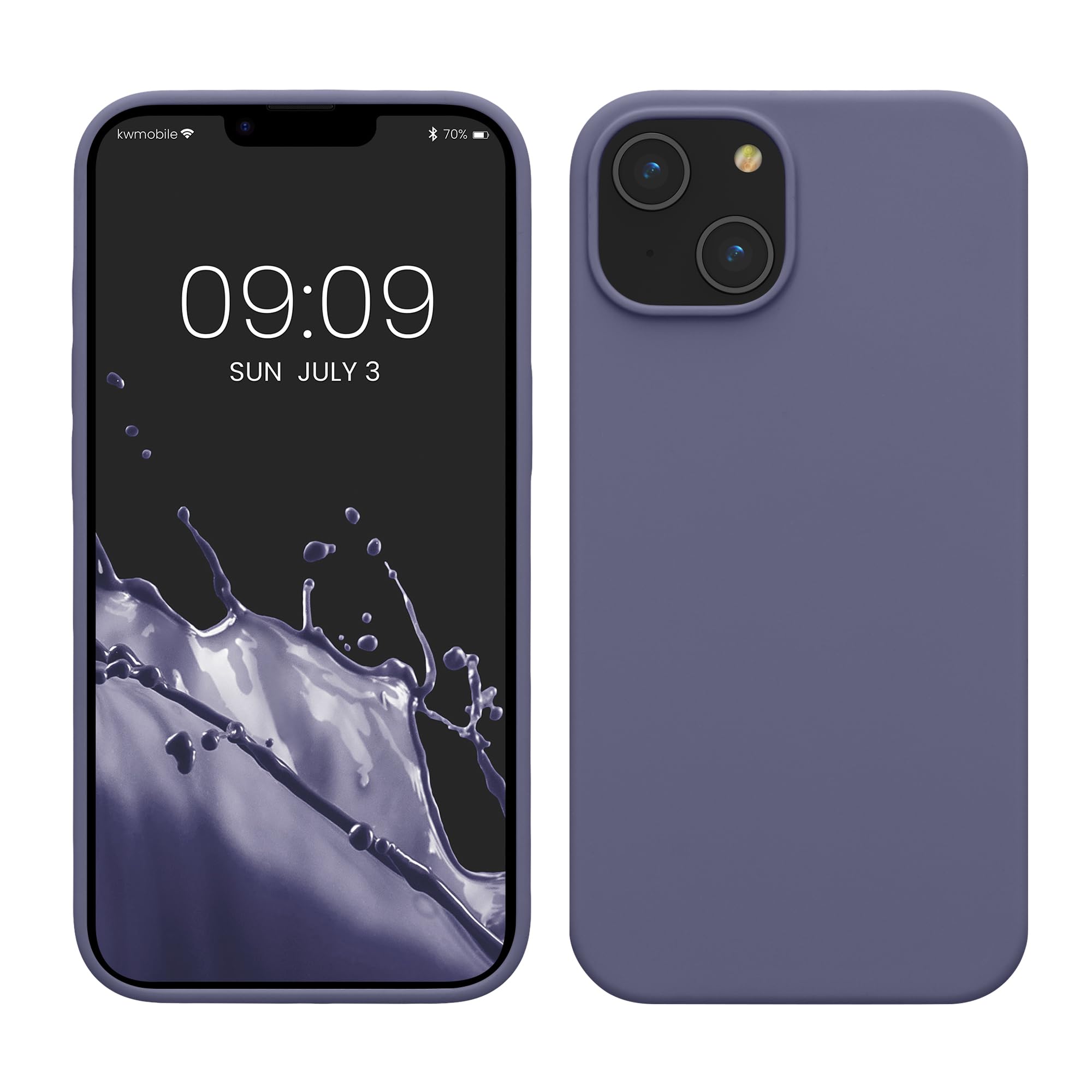kwmobile Case for iPhone 14 Case - Slim Soft TPU Silicone Cover - Works with Wireless Charging - Lavender Grey โ image 1
