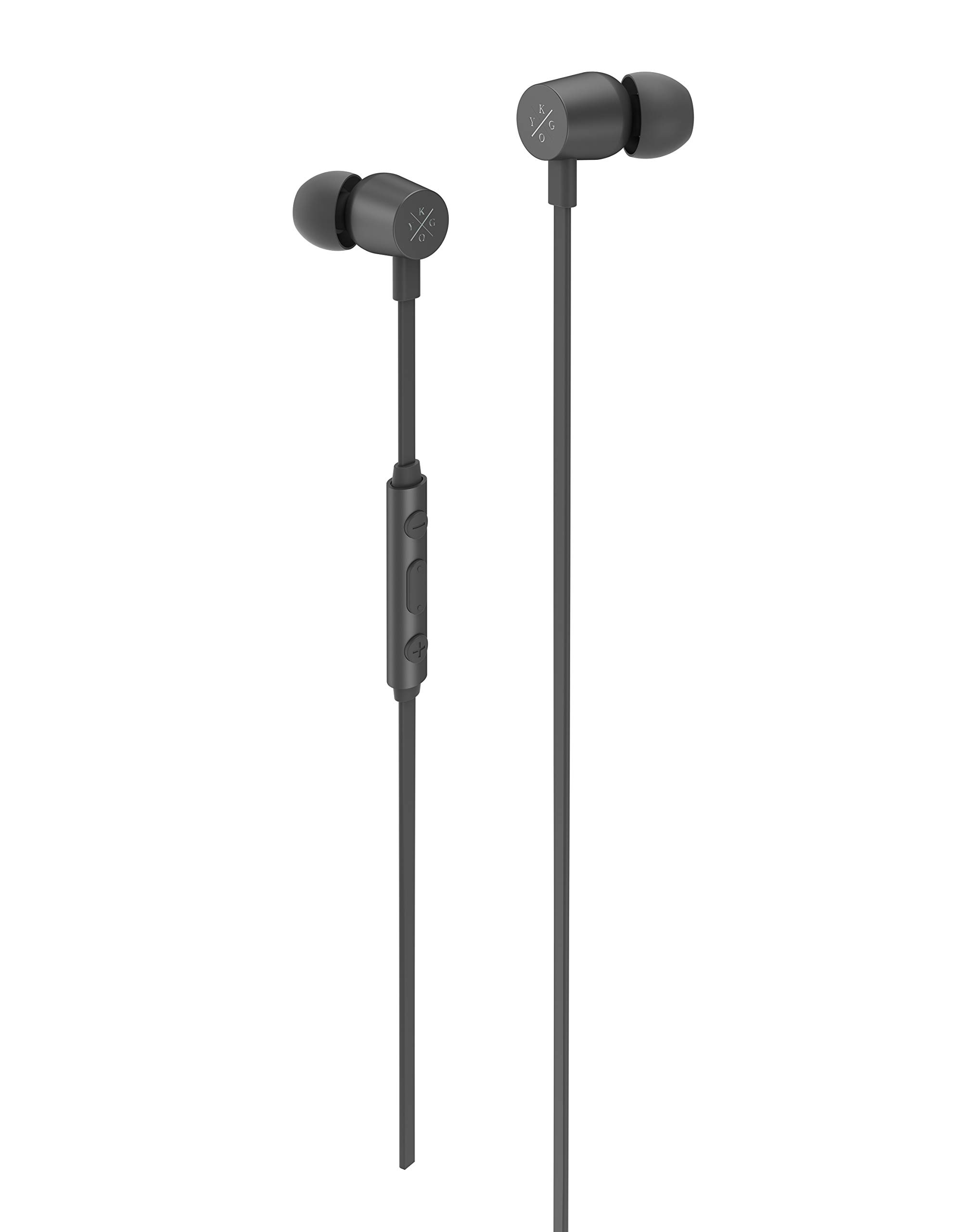 Kygo E2/400 Sports Earphones, Built-in Microphone and Remote Control, Magnetic Housing - Black