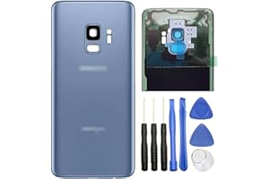 ubrokeifixit Galaxy S9 G960U Rear Back Glass Door Cover Replacement for Samsung Galaxy S9 G960 5.8",w/Camera Lens (Blue/ONLY-Back-Cover)