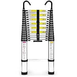 15.5 Ft Telescoping Ladder, SocTone Aluminum with