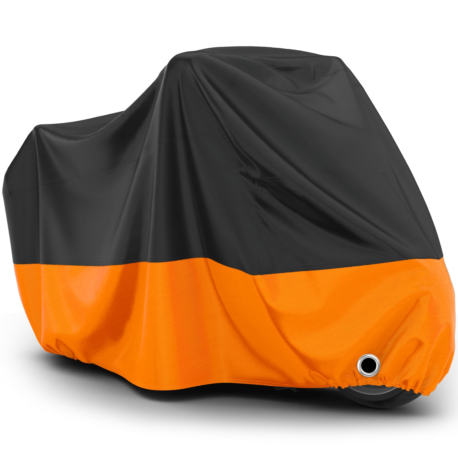 Favoto Motorrad Abdeckplane Outdoor Orange - Roller Motorradabdeckung Wasserdicht Staubdicht UV-Schutz mit Schlossloch Winddichte Schnalle Oxfordstoff XL 220cmx105cmx125cm