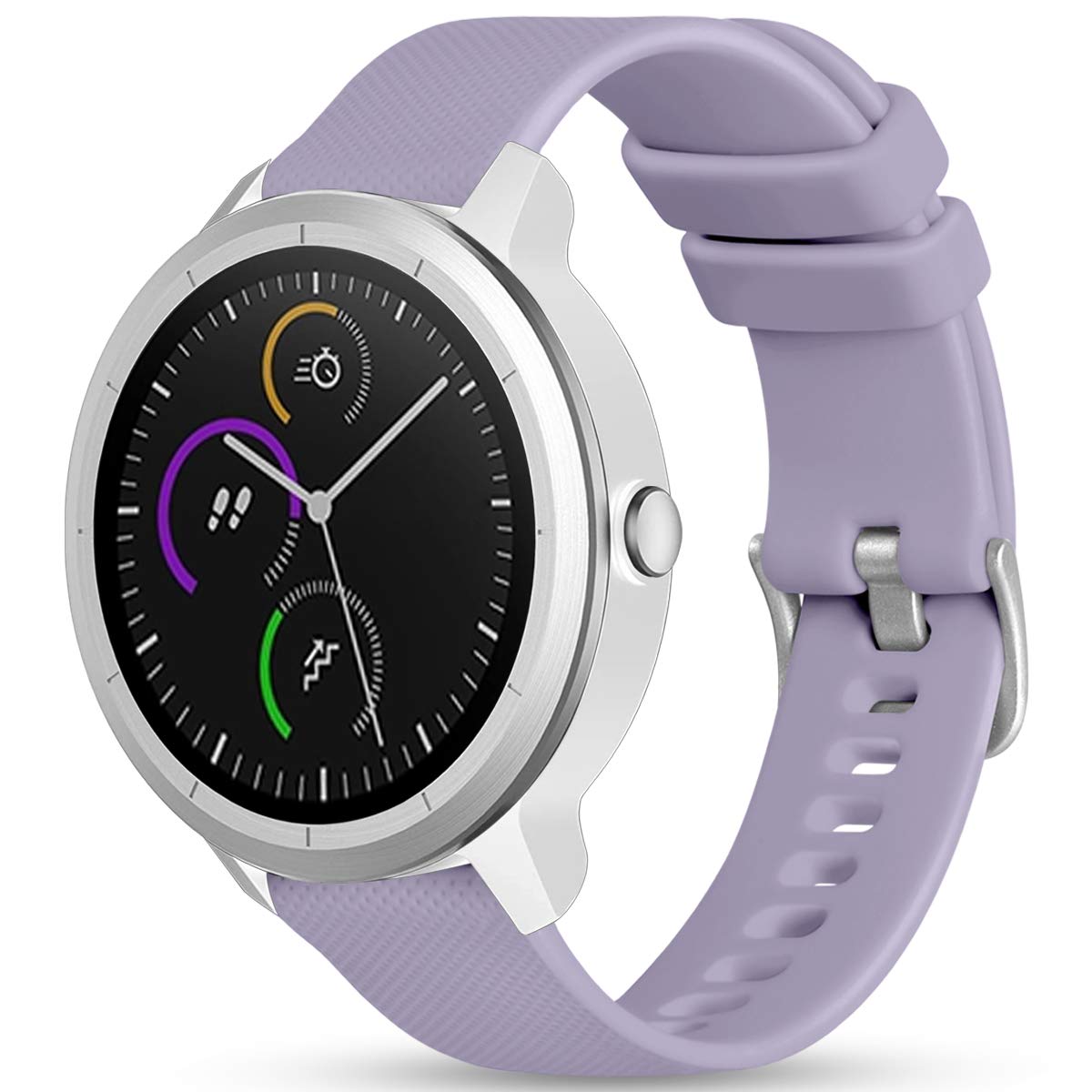 Vobafe 20mm Strap for Garmin Vivoactive 3/3 Music/Venu/Venu 2 Plus/sq/sq 2/Forerunner 245/645/55, Soft Silicone Watch Band Replacement for Garmin Vivomove HR/Instinct 2S/Fenix 7S