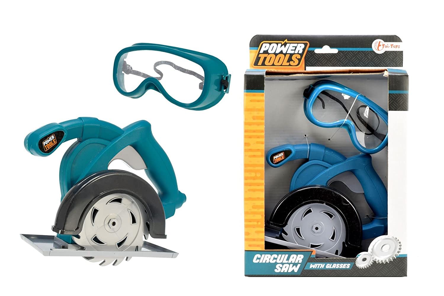 Toi-Toys - Power Tools 38033A - Circular Saw Safety Glasses, Toys Tool for Children, 38033A, Multi-Coloured