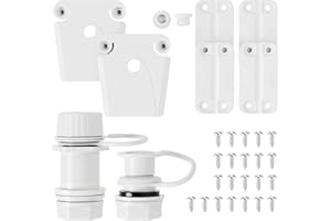 HQAPR Replacement Parts Kit for Igloo Coolers - Plastic Hinges, Latches, Screws, Threaded Drain Plug and Triple-Snap Drain Plug,Compatible with Igloo Cooler