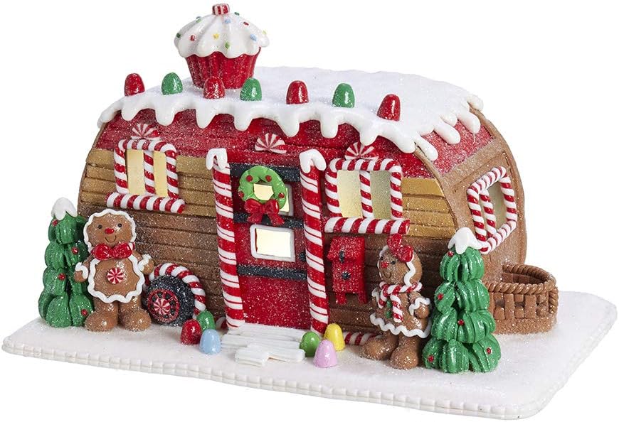 Kurt S. Adler Kurt Adler 6-Inch Gingerbread Camper House Table Piece, Multi