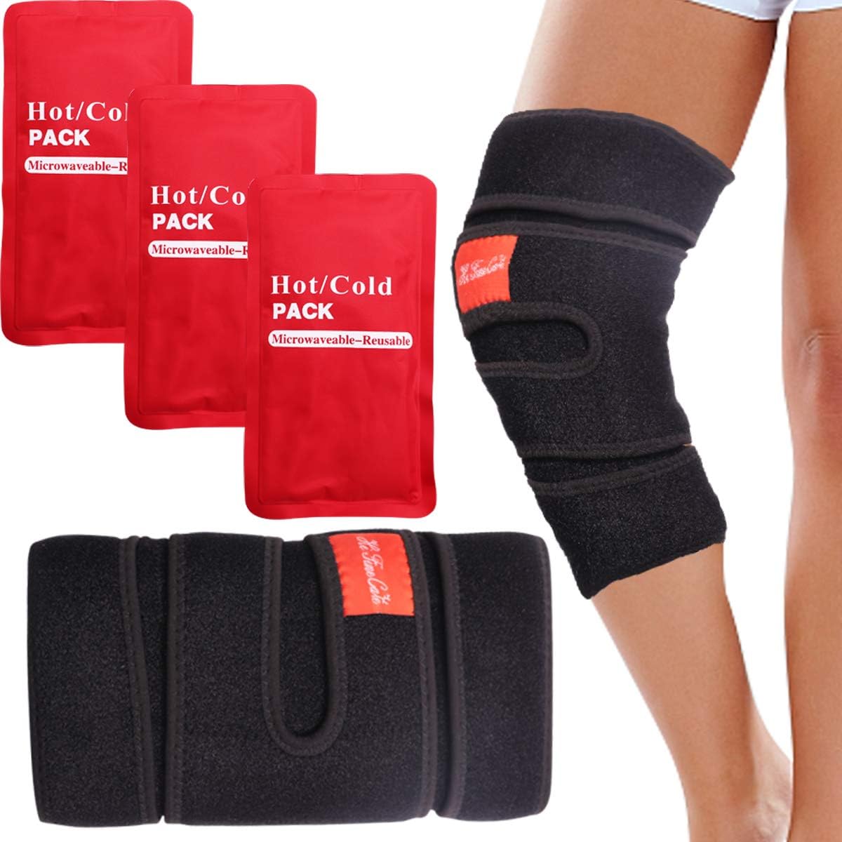 Knee Ice Pack Wrap Cold/Hot Gel Compression Brace Heat