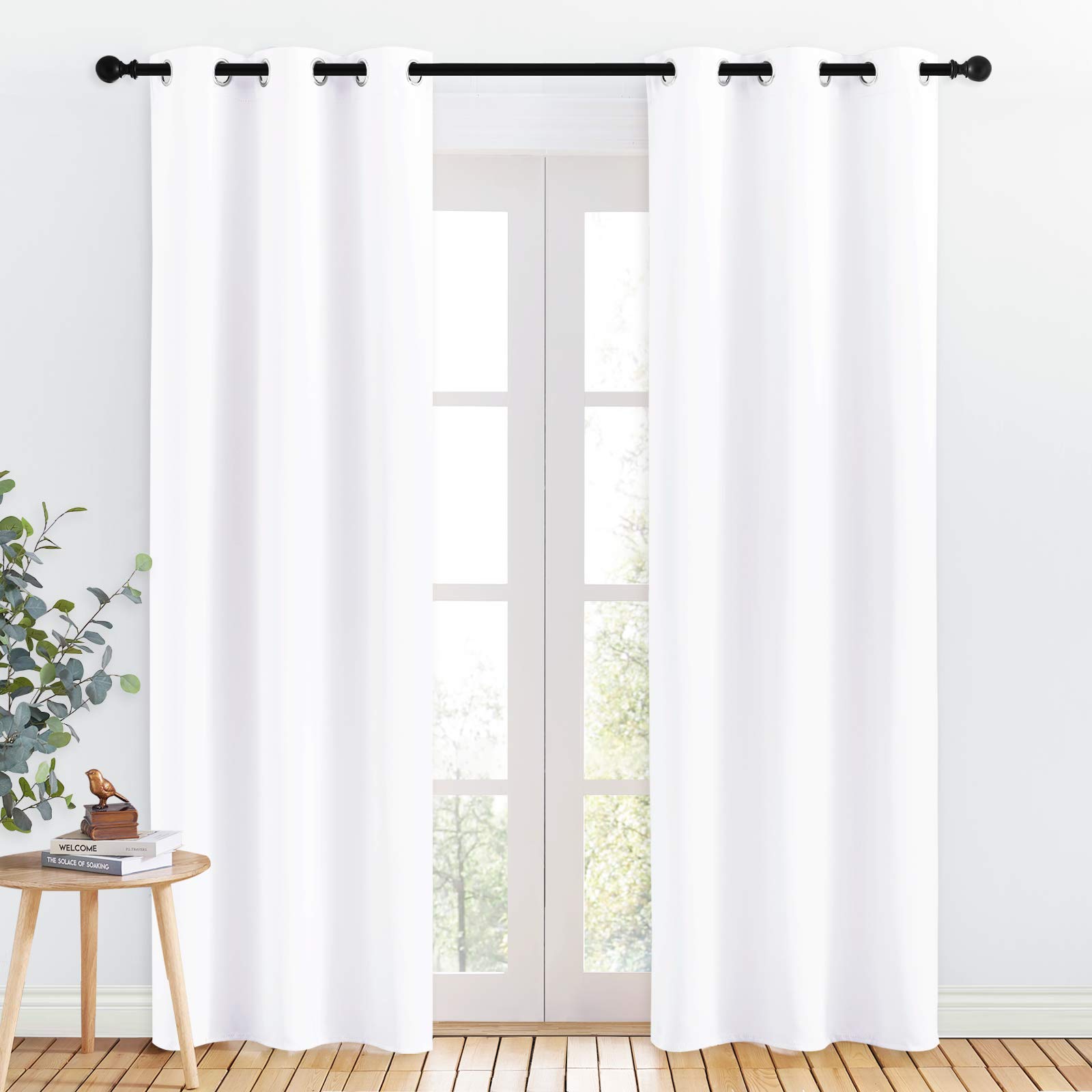 NICETOWN 50% Light Blocking Curtain Panels for Bedroom, Home Decoration ...