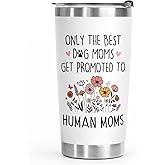 BaubleDazz Mom to be Gift, Pregnancy Gifts for New Mom, First Time Moms, Mama, Mommy To Be, Congrats On Pregnancy Gift for Wife Daughter Friend, Only the Best Dog Moms Get Promoted to Human Moms