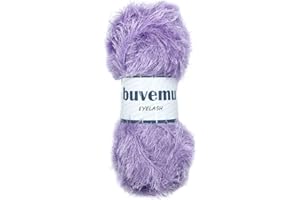 Buvemu Eyelash Fun Fur Yarn 100 Gram (3.53 Ounces) 175 Yards (160 Meters) (Lilac)