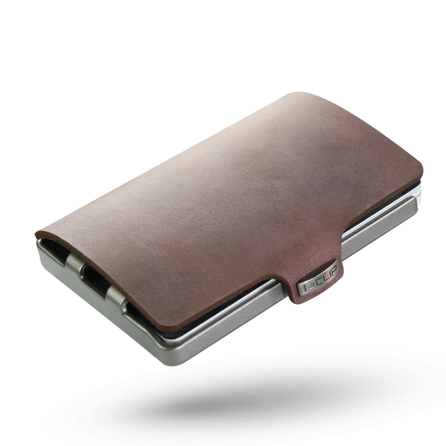 I-CLIP Original Cardholder with Moneyclip -Smooth Leather Slim Wallet - Leather Wallet - Premium Wallet - Cardholder - Soft Touch Brown