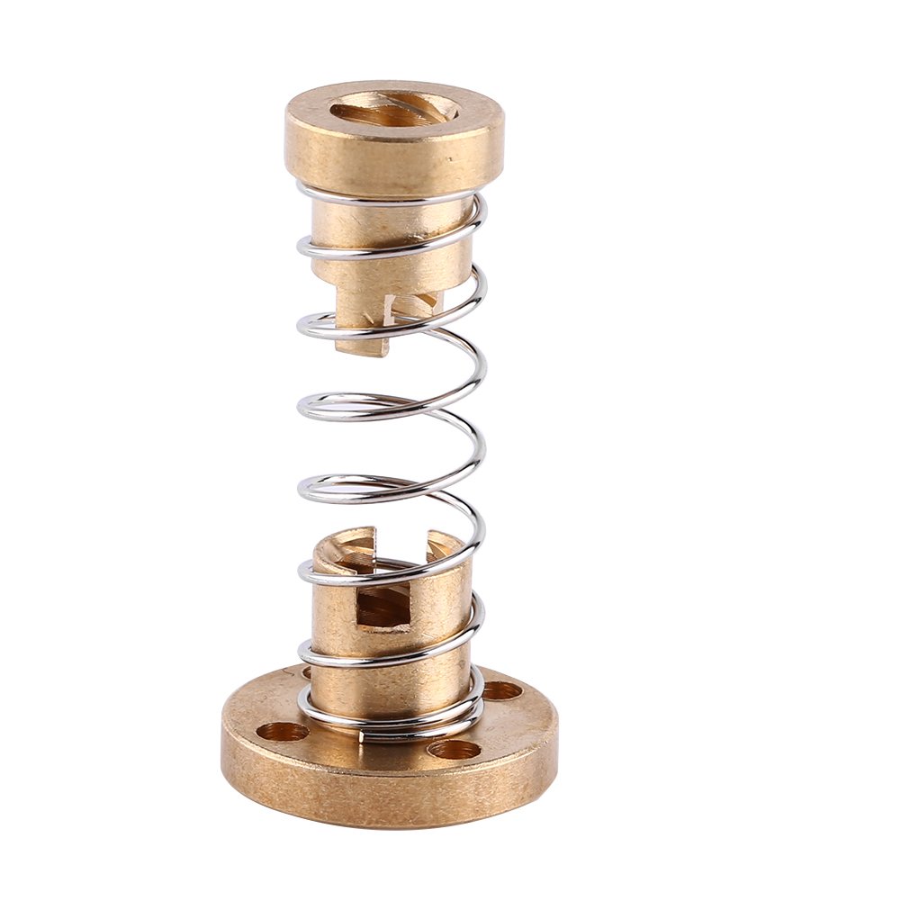 T8 Anti-Backlash Spring Loaded Elimination Gap Nut with Threaded Rod Lead Screw for 3D Printer