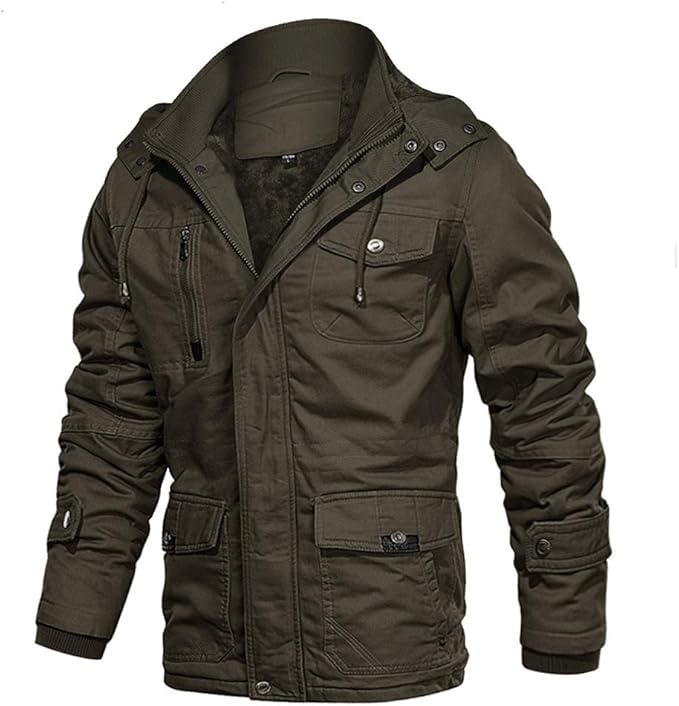 EKLENTSON Mens Coat Winter Outdoor Military Jacket Workout Warm Fleece