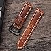 Carty Mens Watch Bands Oil Wax Calfskin Handmade Brown Leather Watch Strap 24mm Brushed Black Buckle