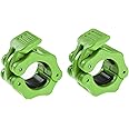 1 Inch Barbell Clamps Clip Quick Release Locking Barbells Pro Workout Professional Weight Collar Clips Lock 1'' Diameter Standard Bar (Green)