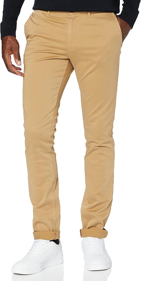 Tommy Hilfiger Men's SLIM BLEECKER CHINO GMD FLEX Trouser, Brown (Tiger's Eye 203), W31/L34 