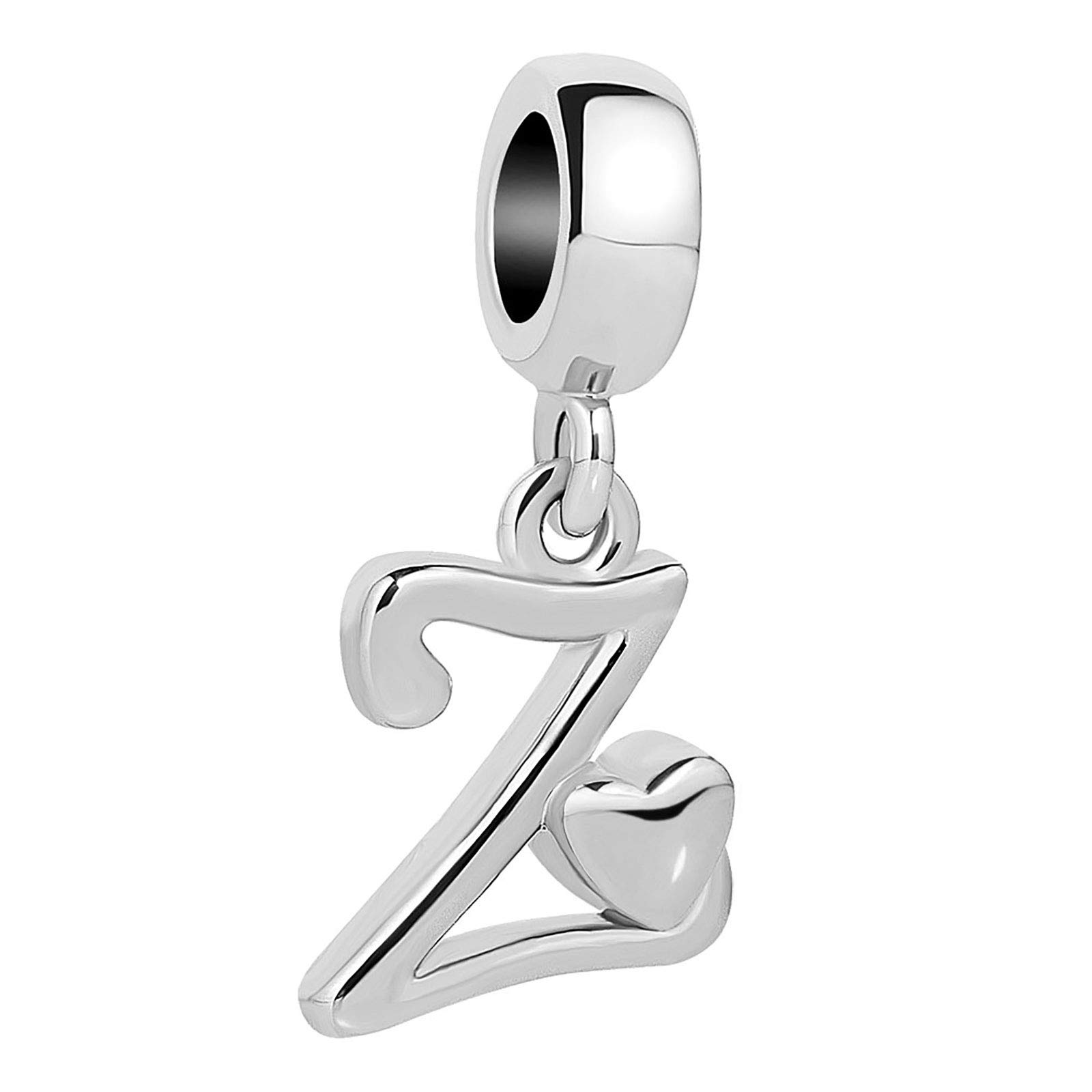 KunBead Jewelry Letter Z Initial Charms Dangle Grandma 30 Birthday Moments Graduation Charm for Bracelet Necklace