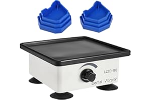 ScitoLAB 150W Lab Dental Vibrator, 6.9 x 6.9 Inch Square Shaker Oscillator Gypsum with 6 Pcs Model Base, Vibrating Table for Gypsum, Pouring Models, Resin Casting, 110V
