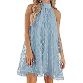 VIMPUNEC Womens Summer Halter Mini A Line Swing Dress Wedding Guest Formal Cocktail Homecoming Dress