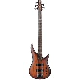Ibanez SR Standard Series SR505A 5 String Electric Bass Guitar | Mahogany Brown Burst Low Gloss