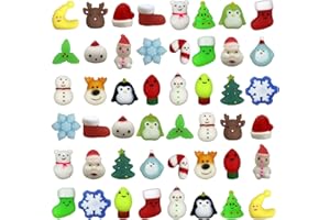 Pinkiwine 48 PCS Christmas Mochi Squishy Toys Squishies Christmas Toys for Kids Girls Boys Toddlers Christmas Party Favors Stocking Stuffers Gifts