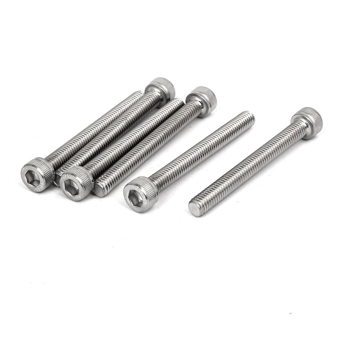 Uxcell M6 x 55mm Thread 304 Stainless Steel Hex Socket Head Cap Screw Bolt DIN912 6pcs