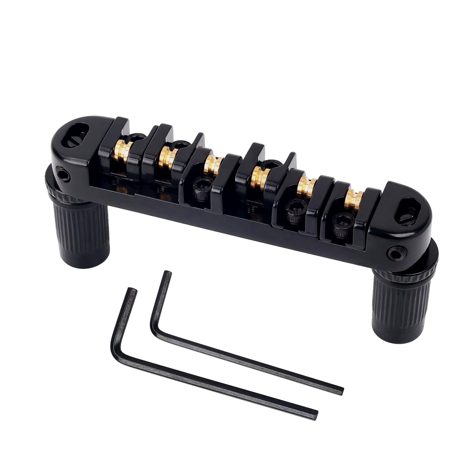 Banworks Electric Locking Roller Bridge Tune-O-Matic Roller Saddle Bridge 51.5mm (2-1/32") String Spacing for EPI Epiphone/Gibson LP Les Paul/SG/ES Style Guitars JT/GDQQ-02 Black