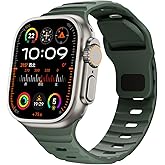 Soft Silicone Waterproof Strap Compatible with Apple Watch Ultra Band 49mm 46mm 45mm 44mm 42mm 41mm 40mm 38mm,Men Women Sport Bands for iWatch Series 10 9 8 7 6 5 4 3 2 1 SE Ultra