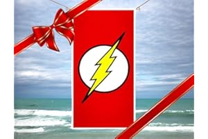 FOHOG Superhero Bedding Set with Beach Towel, Fleece Blanket, Bedspread Set, and Curtain Set for Kids (Red Beach Towel)