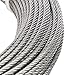 DasMarine Stainless Aircraft Steel Wire Rope Cable for Railing,Decking, DIY Balustrade, 1/8Inch,7x7 (1/8Inch, 7x7, 164FT)