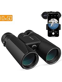 APEMAN 10X50 Binoculars for Adults with Low Light Night Vision,Compact Binoculars for Bird Watching, Hunting, Sports Events, Travelling and Concerts, FMC Lens with Smart Phone Adaptor (10X50)