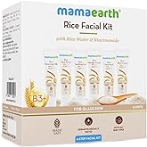 Mamaearth Rice Single Use Facial Kit - 6 Steps | Includes Cleanser, Scrub, Gel, Massage Creams, Mask & Glow Cream | 2.12 Oz/60g