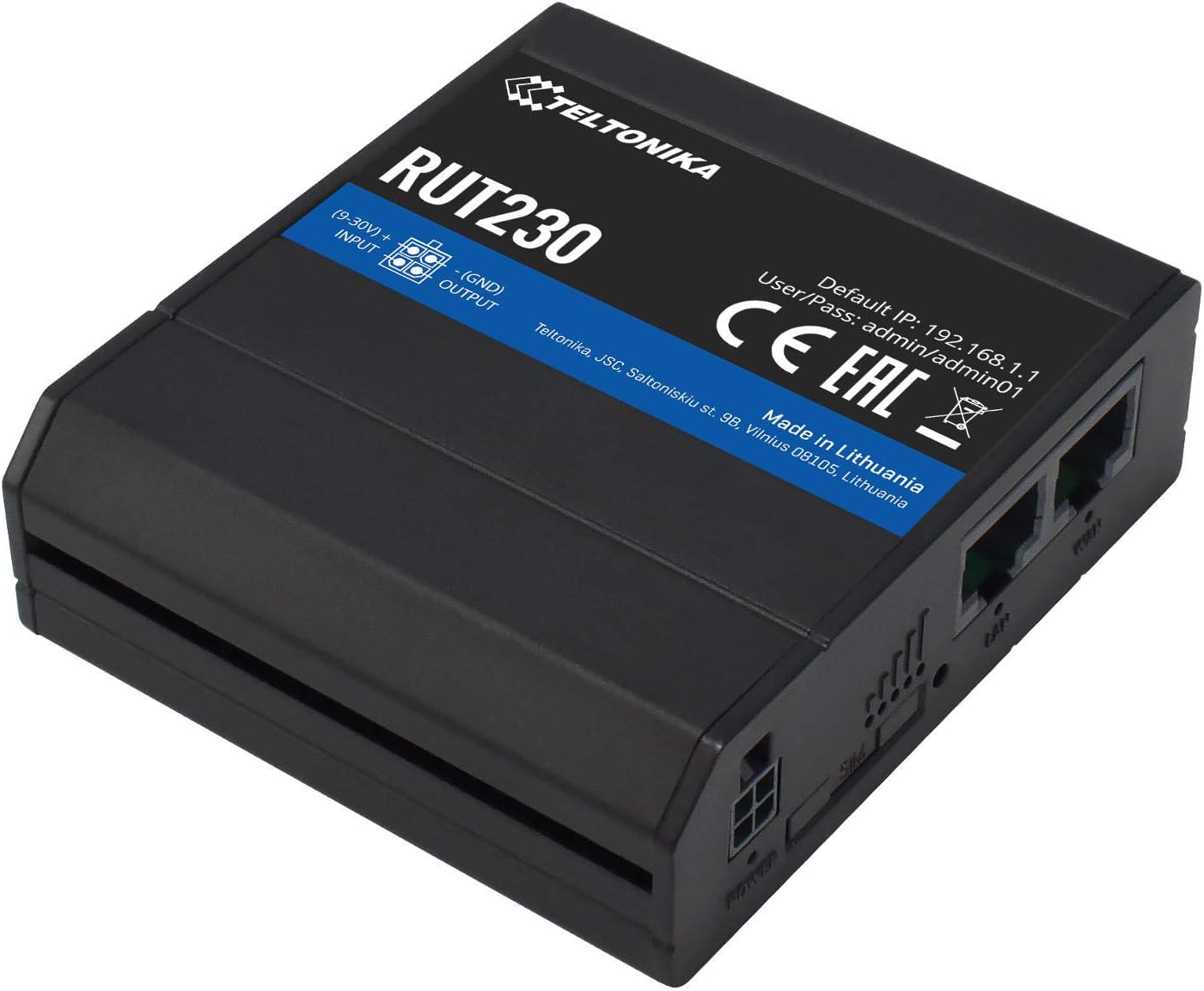 Teltonika RUT230 (EU) 3G Router Standard Package, RUT230 (Standard Package 3G Router with Wi-Fi and 2X Ethernet Ports)