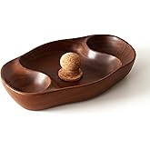 RAWHYD Briar & Oak Handcrafted Tobacco Pipe Ashtray with Cork Knocker | Lacquer Coating, Dual Pipe Rests, Walnut Wooden Ashtray, Smooth Polished Finish, Rustic Tabletop Decor, Indoor & Outdoor Use