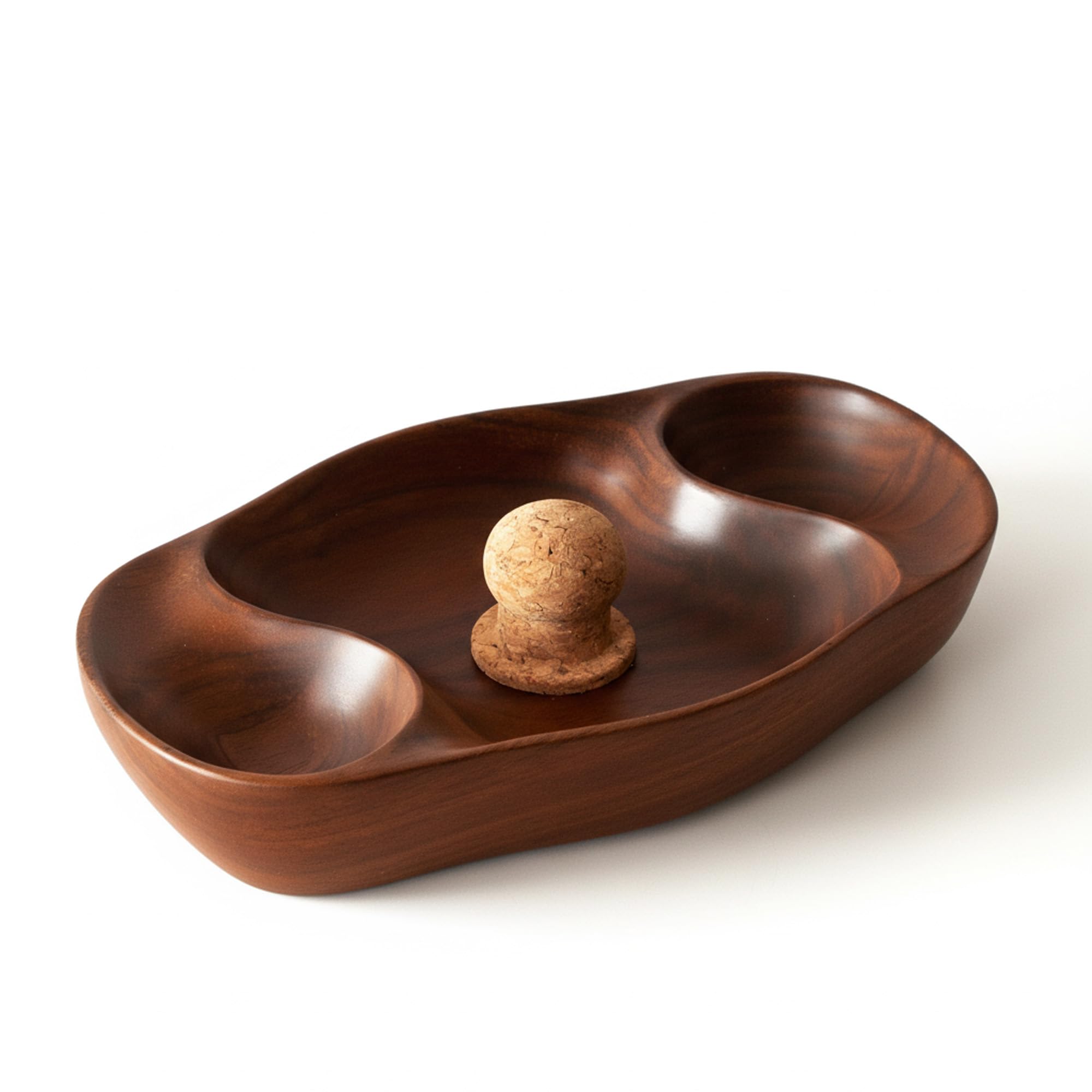 RAW HYD Briar & Oak Vintage Tobacco Pipe Ash Tray with Cork Knocker | Double Wooden Pipe Rest & Ashtray for Indoor, Outdoor, Patio, Home & Office Use - Pipe & Cigar Ashtray Gift for Men