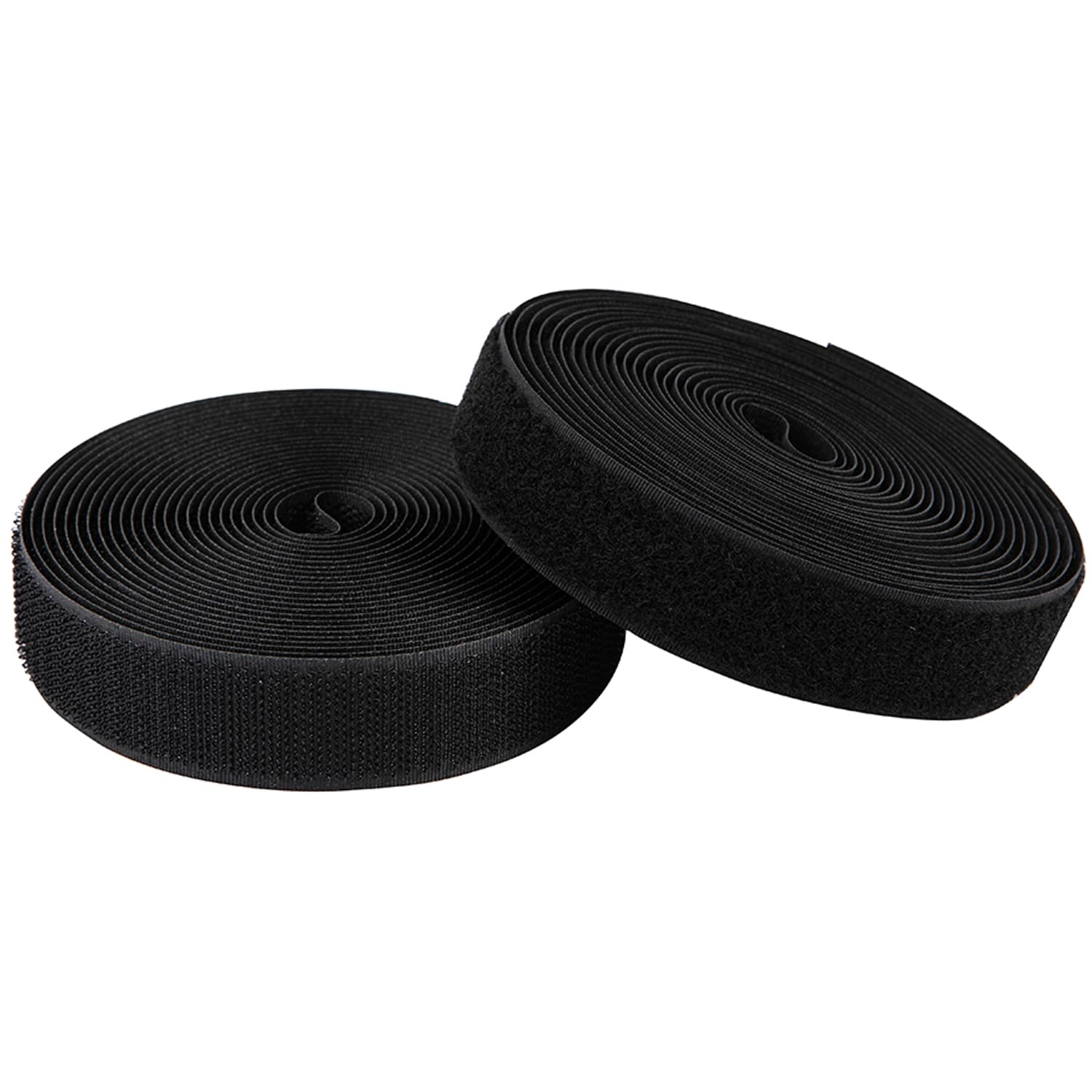 3/4 Inch Sew on Hook and Loop Strips | Easy to Sew | Excellent Grip | Non-Adhesive Back Nylon Fabric Fastener Strips for Clothing Sewing Crafts and DIY Projects, Black, 3/4in x 5yd