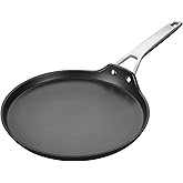 MsMk 11 inch Nonstick Crepe Pan, Titanium and Ceramic Nonstic Coating Flat Skillet Dosa Tawa Tortilla Pan, Large Pancake with Stay-Cool Handle, Induction Compatible, PFOA Free