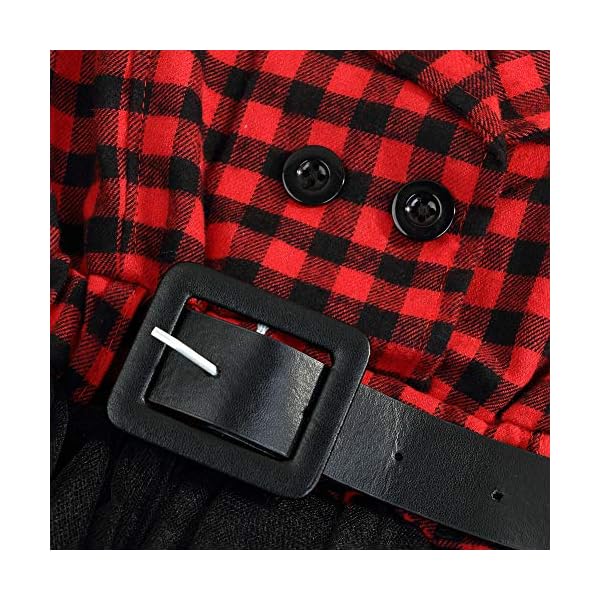 Little Baby Girl Black and White Dress Buffalo Plaid Tutu Skirt Party Princess Formal Outfit Clothes - Image 6