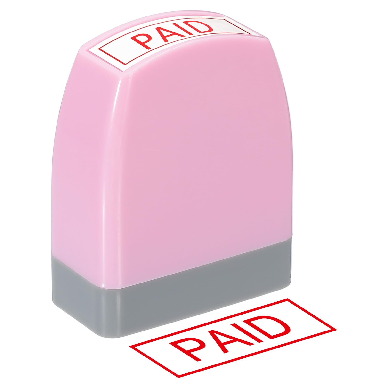PATIKIL Paid Notice Stamp Self Inking, Red Ink Office Stamps Pre Inked Message Stamp Refillable Business Stamp, Pink — image 1