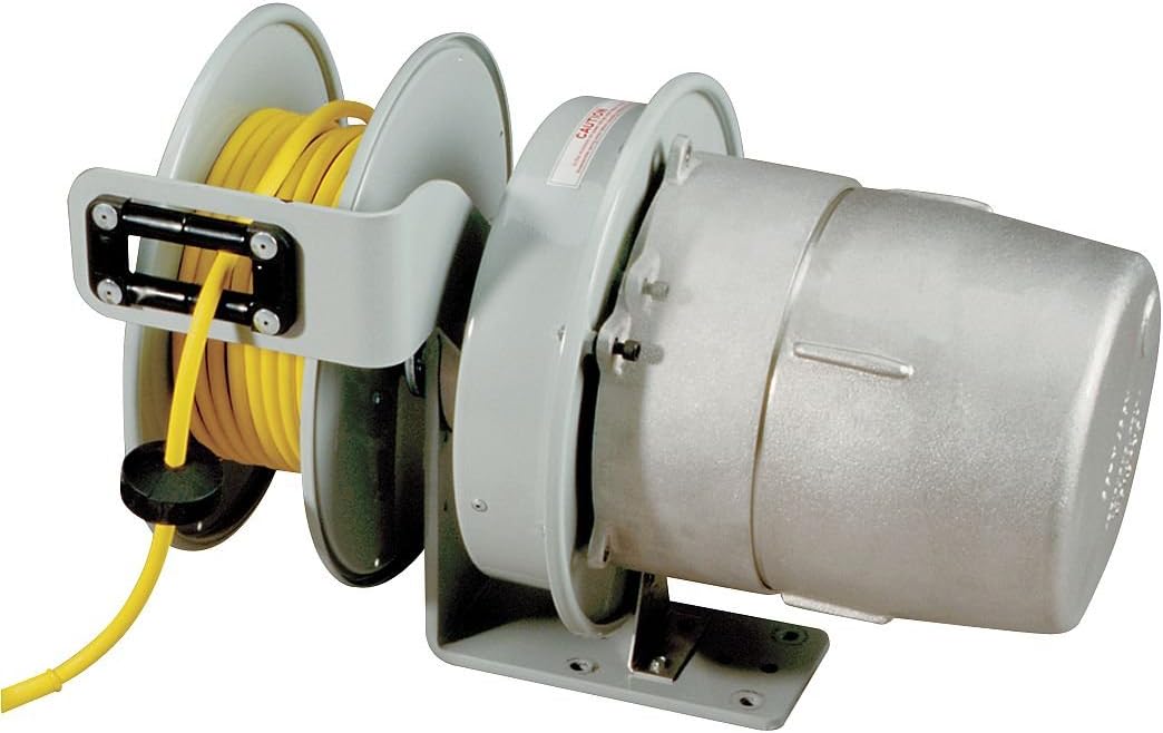 KH IndustriesRTS Series ReelTuff Explosion Proof Retractable Power Cord Reel, 16/3 SOOW Cable, 10 Amp, 50' Length, Gray Powder Coat Finish