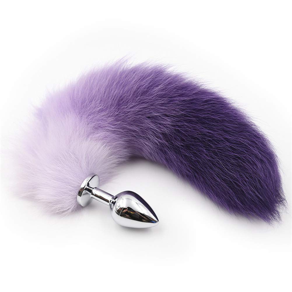 Beauty's Love Adoreyou Fox Tail Toys Soft Smooth Stainless Steel Tail Plug Cosplay Costume Accessory (Purple)