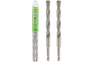 HLOFIZI 7/16" x 6" Masonry Drill Bits 7/16 inch Concrete Drill Bits Hammer Drill Bit, for Cement, Brick, Stone, Block, Stucco Wall, 2 Pack, Hex Shank