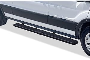 APS (Black Stainless Steel 6 inches) Running Boards Nerf Bars Side Steps Compatible with Ford Transit 2015-2024 Full Size Van 3-Door (Exclude 2022-2024 E-Transit)