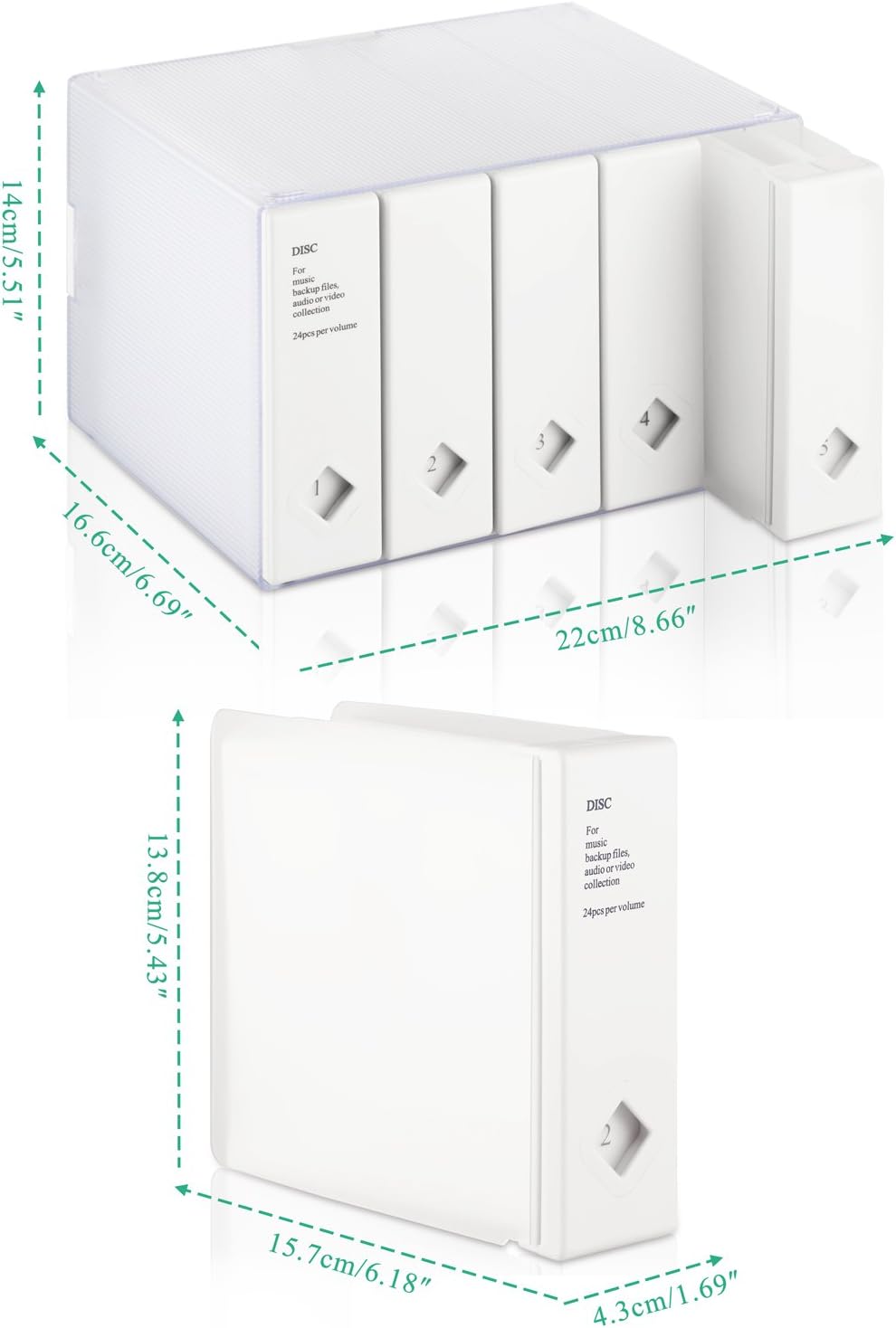 AhfuLife CD Storage Box, Large DVD Storage Boxes, Colorful Space-saving Album CD or DVD Organiser Holds Up to 120 Disks - Image 5
