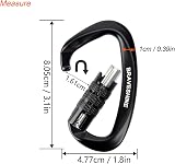 2 Pack Carabiner Clip 12KN Auto Locking Twist Lock D Shape view 7